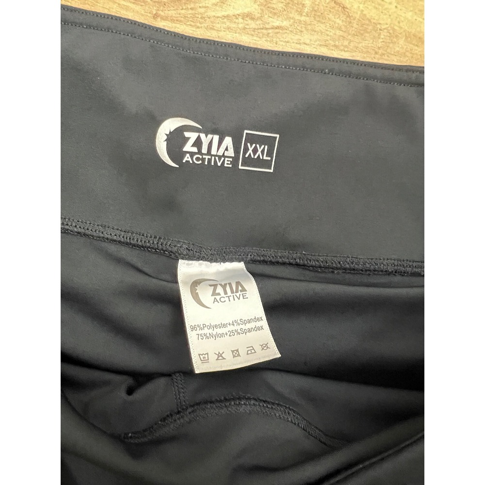 Zyia Active Shorts XXL Lined Compression Solid Black Running Workout 2-in-1 - Picture 3 of 6